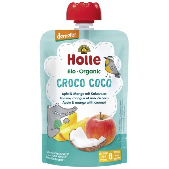 Holle Detské bio pyré jablko, mango a kokosové mlieko od 8. mesiaca Croco Coco